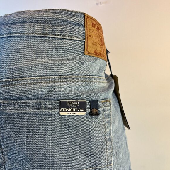 Buffalo David Bitton Men's Straight Six Creased and Sanded Jeans - Size 40 x 33 - Picture 6 of 9